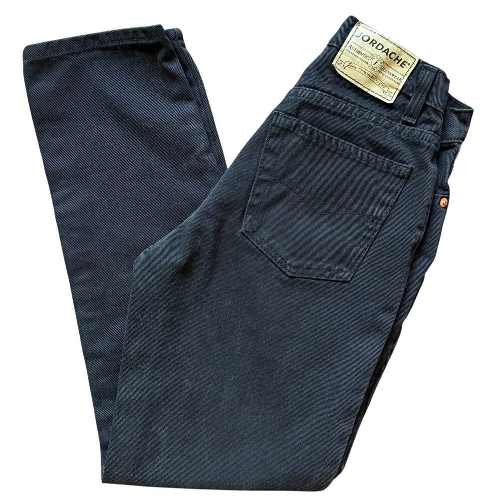 Vintage Jordache Black Tapered Jeans 100% Cotton High Rise Size 5/6 80s 90s